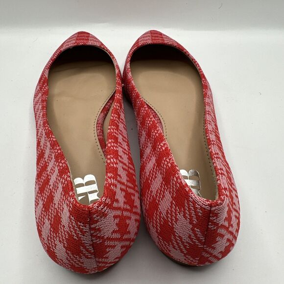 Gianni Binni Red Pink houndstooth ballet Flats Sz 6 - Picture 5 of 9